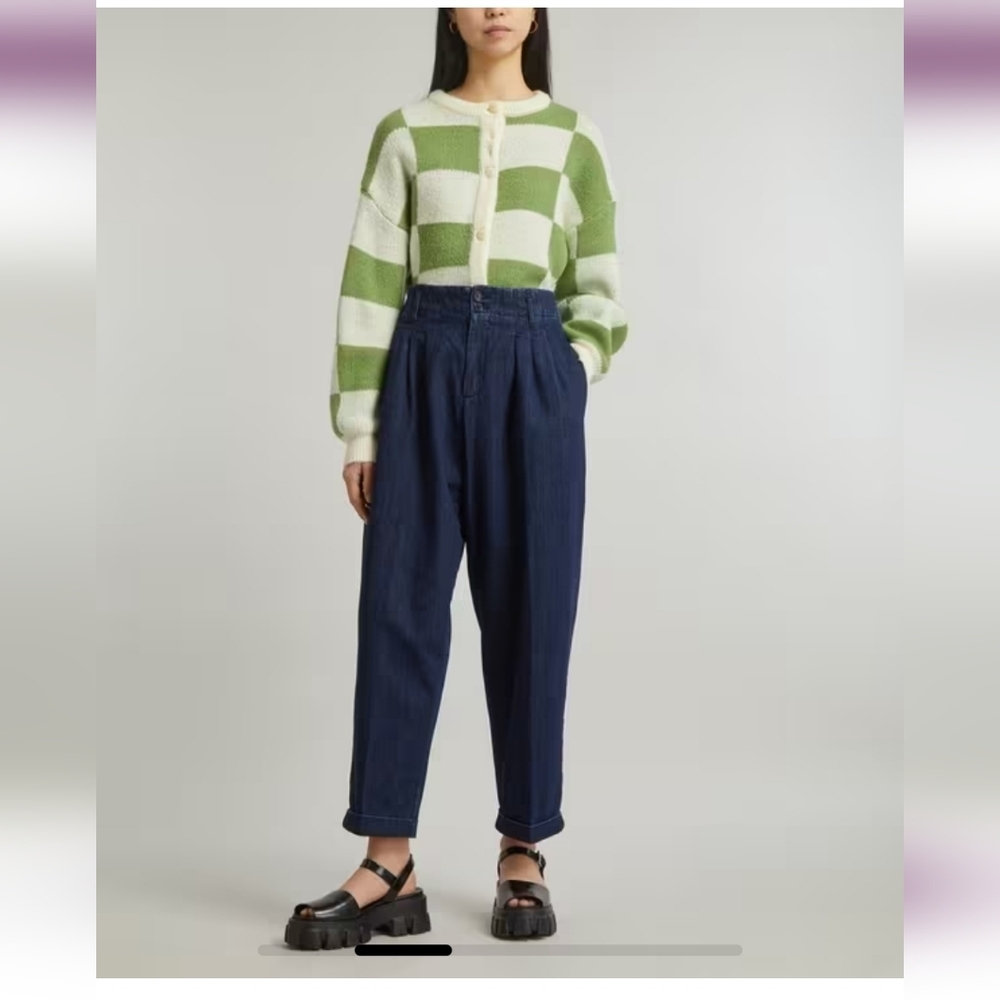 YMC  Navy Earth Keaton Denim Trousers $225 USD 80'S style wide leg - Picture 4 of 16